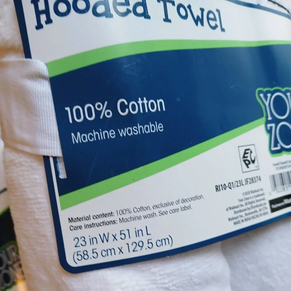 NWT Hooded Cotton Unicorn Cat Embroidered Towel Set of 2 - Picture 2 of 5